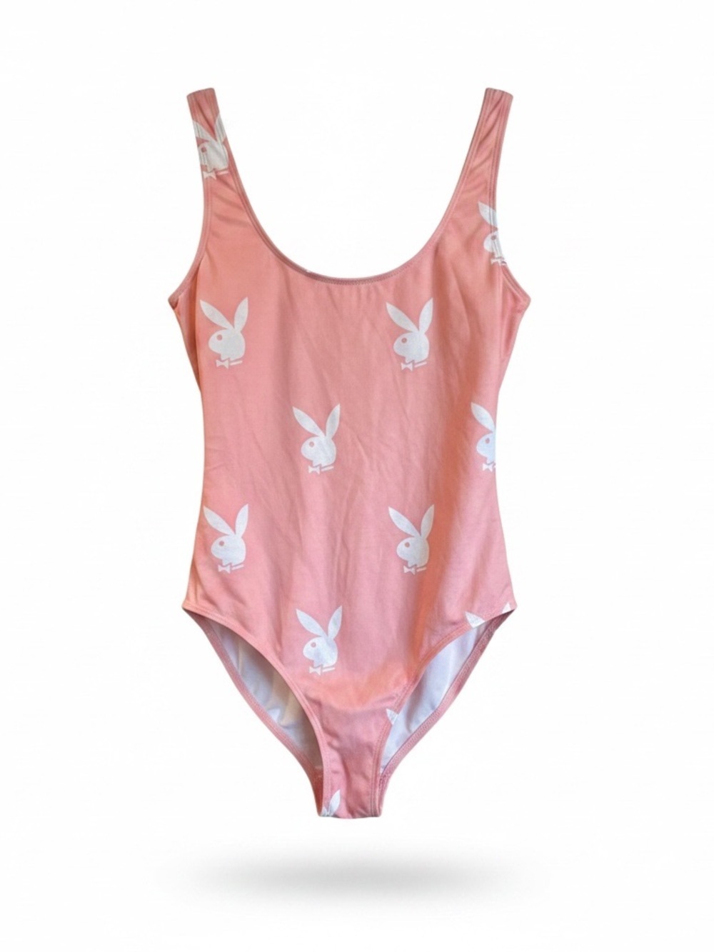 NWT Playboy Bunny Logo Pink Bodysuit L/XL Y2K Snap Crotch